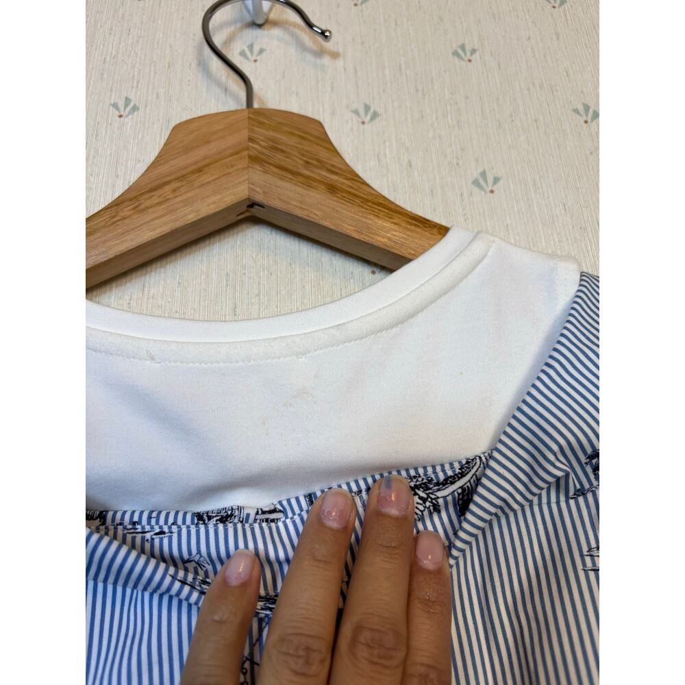 Maje Lasane Asymmetrical Layered Top Size 3 Imprime Paris Scene Parisian NWT - Picture 15 of 15